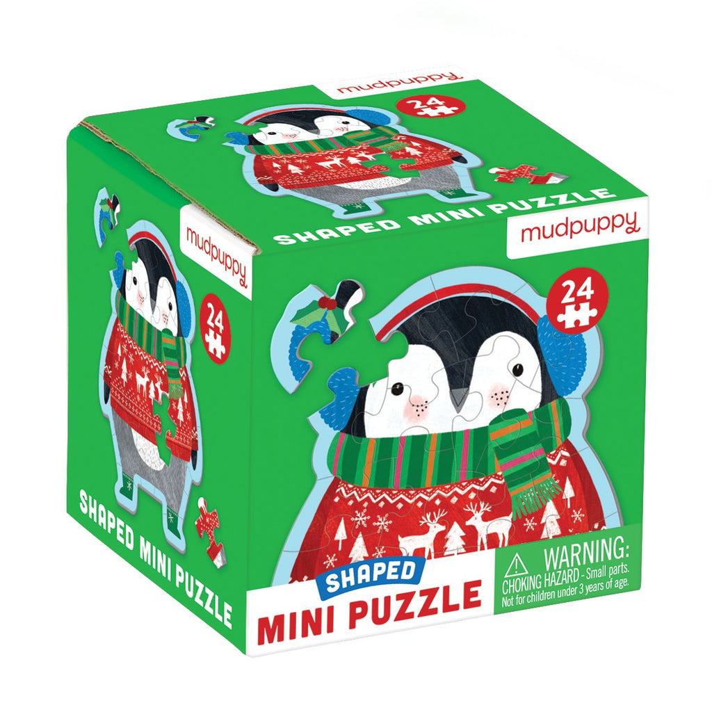 Winter Penguin Shaped Mini Puzzle - Mudpuppy