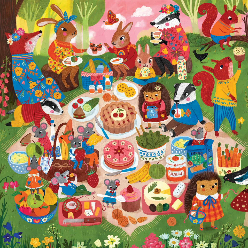 Woodland Picnic 500 Piece Family Puzzle - Mudpuppy